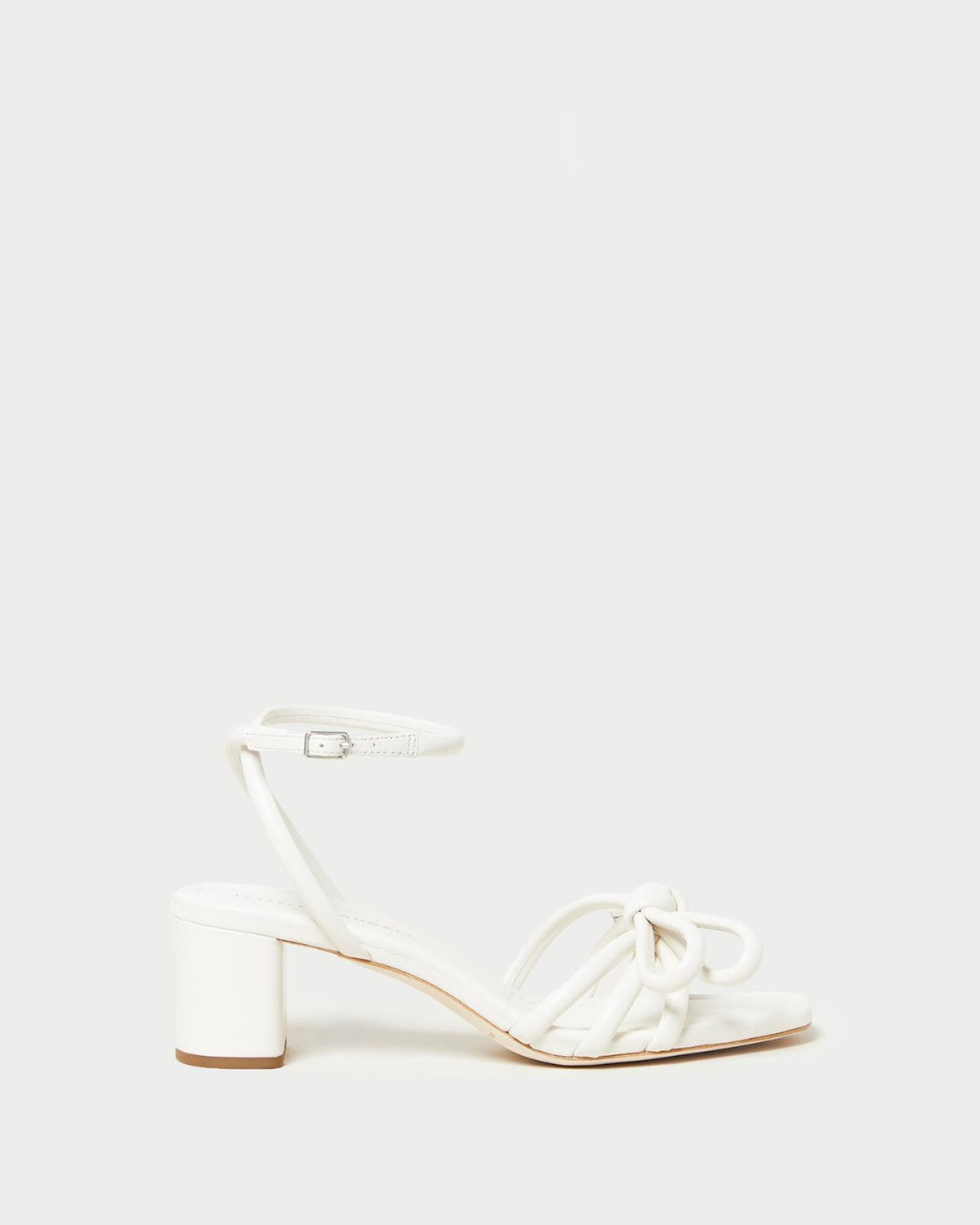 Loeffler Randall Mikel White Bow Mid-Heel Sandal I Heeled Sandals I Footwear | Women Heeled Sandals