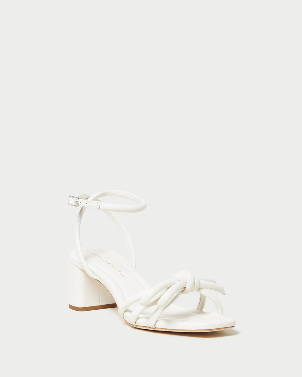 Loeffler Randall Mikel White Bow Mid-Heel Sandal I Heeled Sandals I Footwear | Women Heeled Sandals
