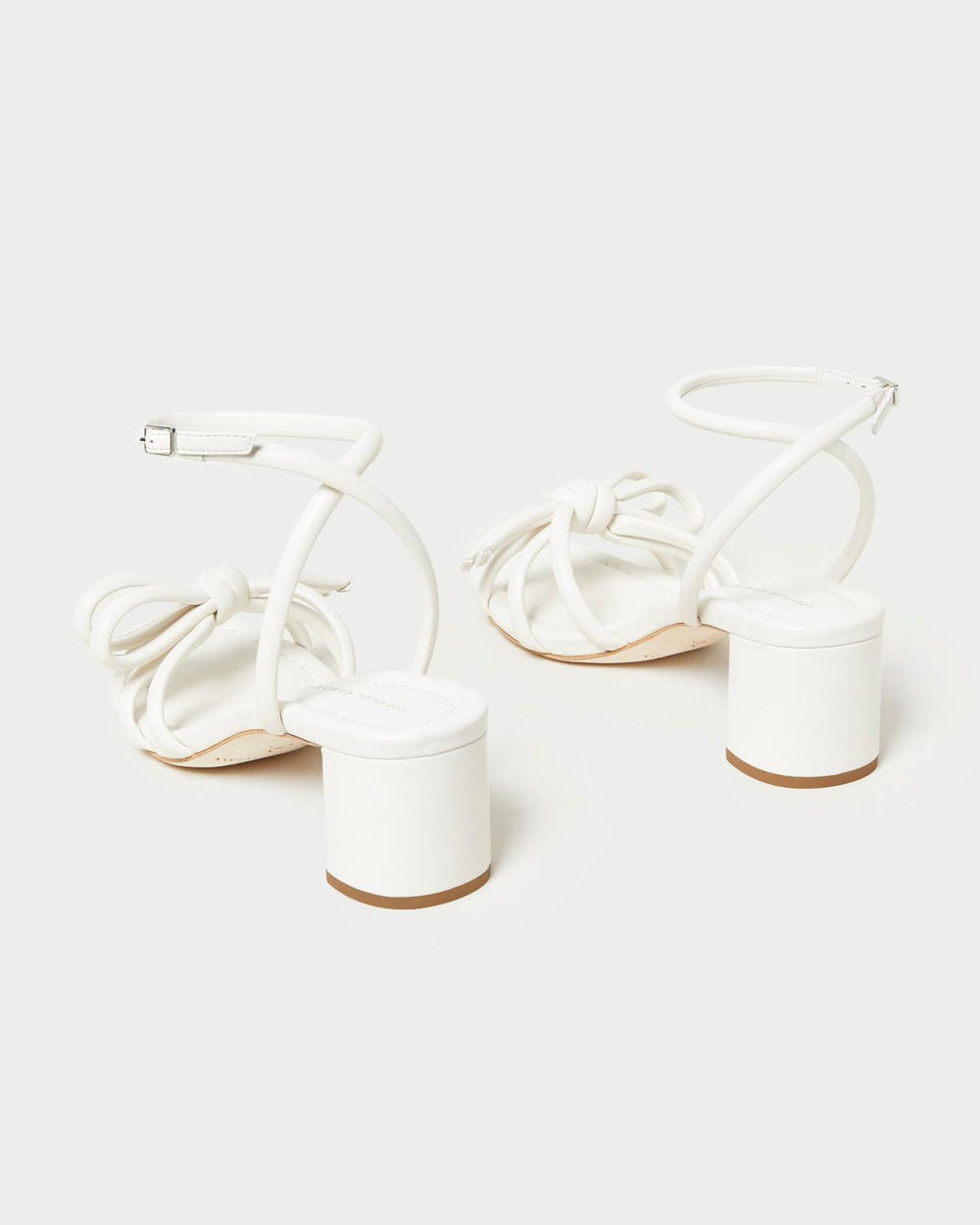 Loeffler Randall Mikel White Bow Mid-Heel Sandal I Heeled Sandals I Footwear | Women Heeled Sandals