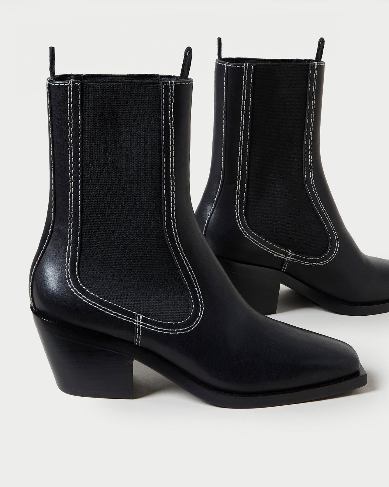 Loeffler Randall Nat Black Mid Western Boot I Ankle Boots I Footwear | Women Boots