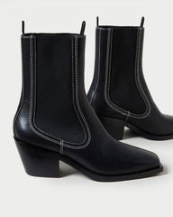 Loeffler Randall Nat Black Mid Western Boot I Ankle Boots I Footwear | Women Boots