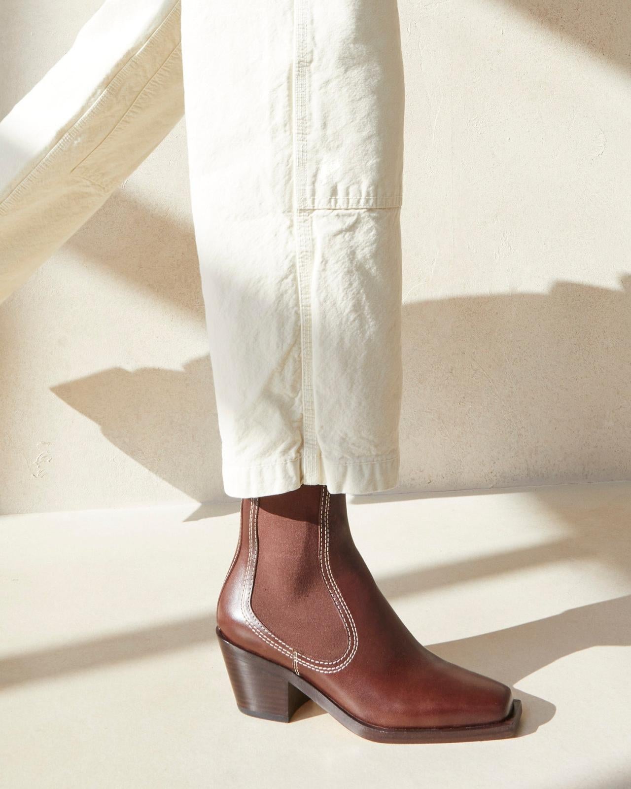 Loeffler Randall Nat Espresso Mid Western Boot I Ankle Boots I Footwear | Women Boots