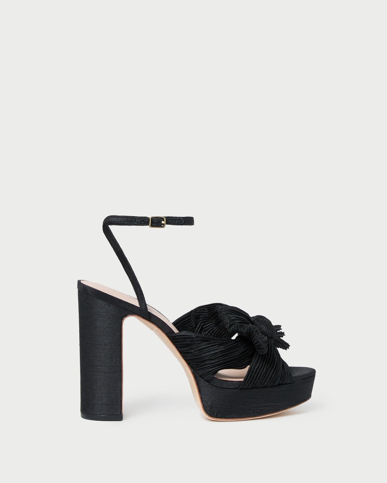Loeffler Randall Natalia Black Platform Bow Heel | Women Heeled Sandals