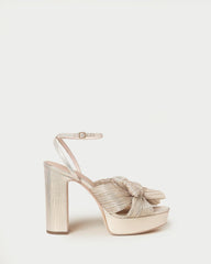 Loeffler Randall Natalia Platinum Platform Bow Heel | Women Heeled Sandals