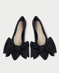 Loeffler Randall Noa Black Moiré Bow Flat L Flats L Footwear | Women Flats &amp; Loafers
