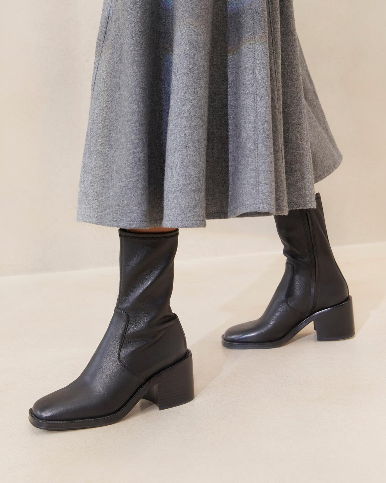 Loeffler Randall Nolan Black Stretch Bootie L Ankle Boots L Footwear | Women Boots