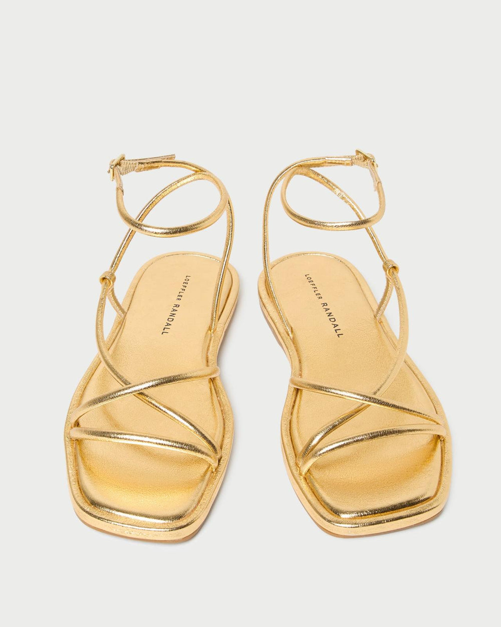Loeffler Randall Noor Gold Leather Flat Sandal I Flat Sandals I Footwear | Women Flat Sandals