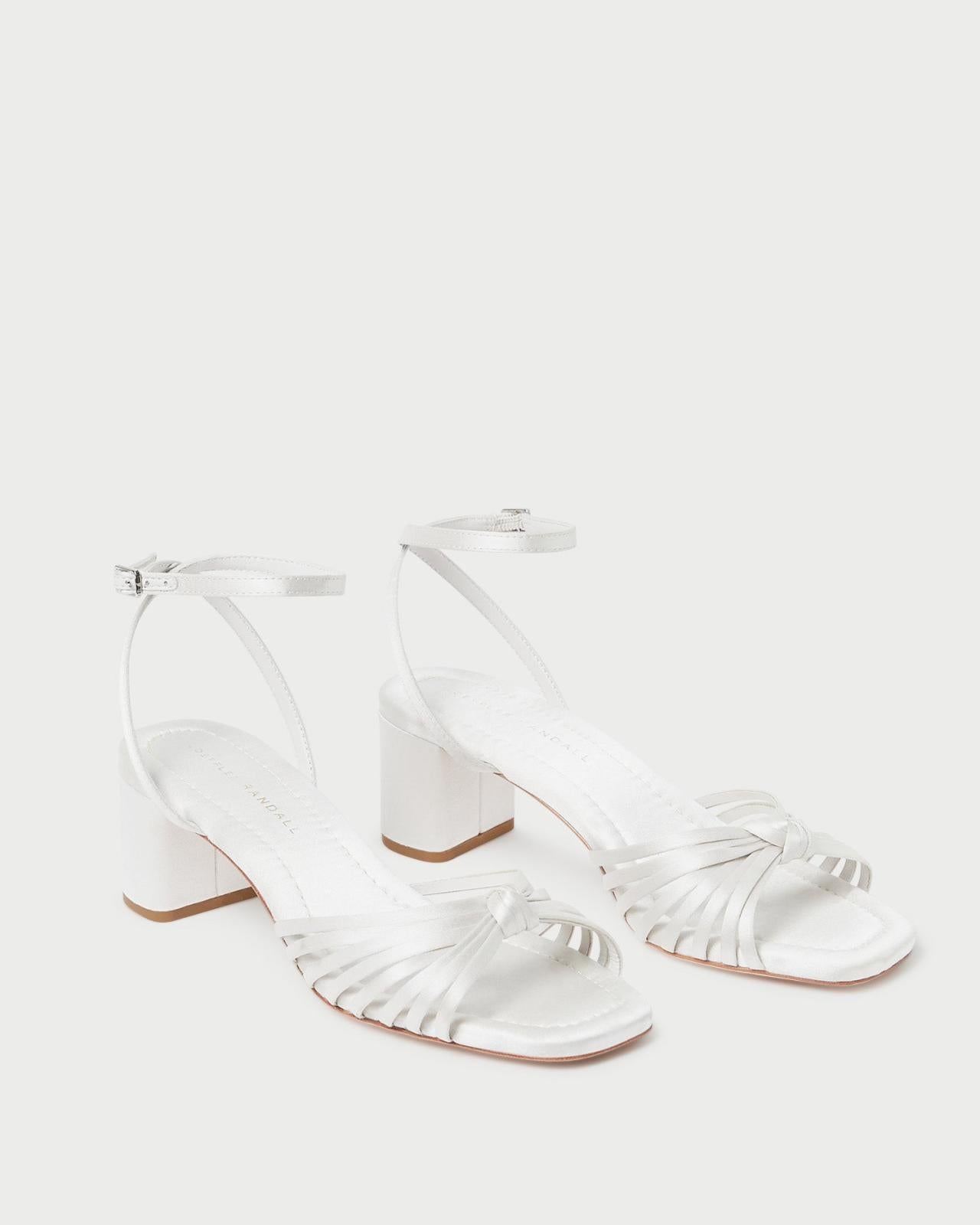 Loeffler Randall Olivia Cream Knot Mid-Heel Sandal L Heeled Sandals L Footwear | Women Heeled Sandals
