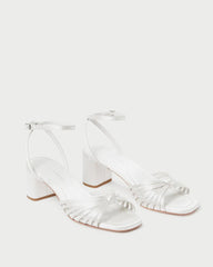 Loeffler Randall Olivia Cream Knot Mid-Heel Sandal L Heeled Sandals L Footwear | Women Heeled Sandals