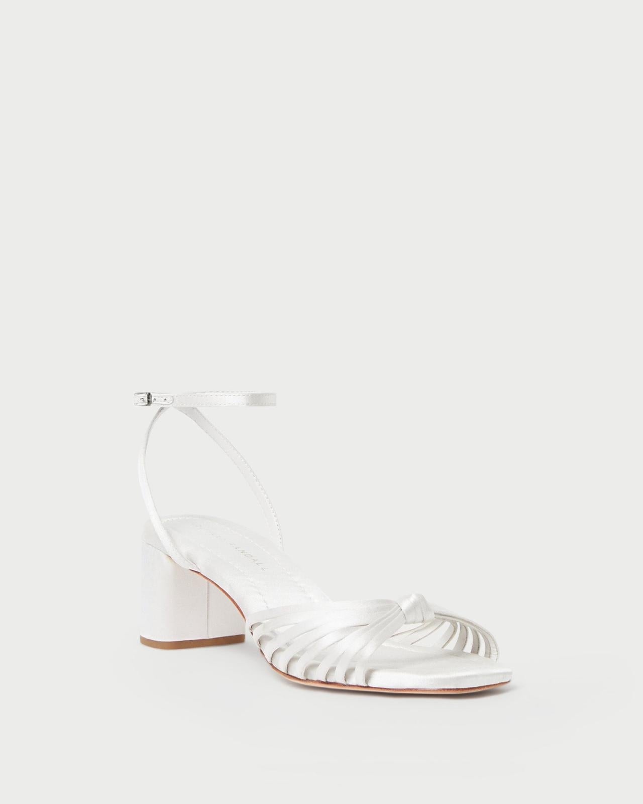 Loeffler Randall Olivia Cream Knot Mid-Heel Sandal L Heeled Sandals L Footwear | Women Heeled Sandals
