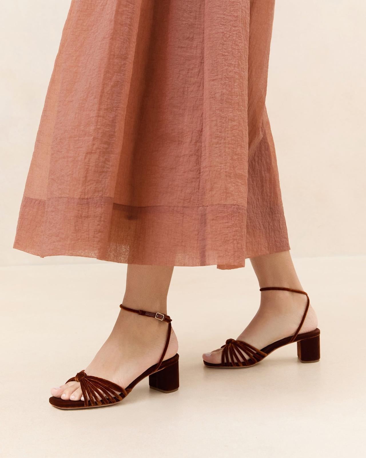 Loeffler Randall Olivia Sienna Knot Mid-Heel Sandal | Women Heeled Sandals