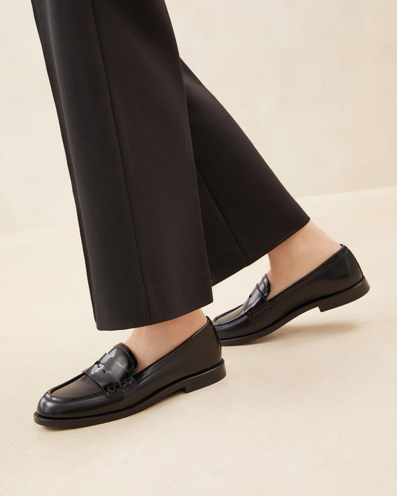Loeffler Randall Rachel Black Leather Loafer | Women Flats &amp; Loafers