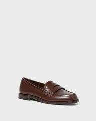 Loeffler Randall Rachel Espresso Shiny Leather Loafer | Women Flats &amp; Loafers