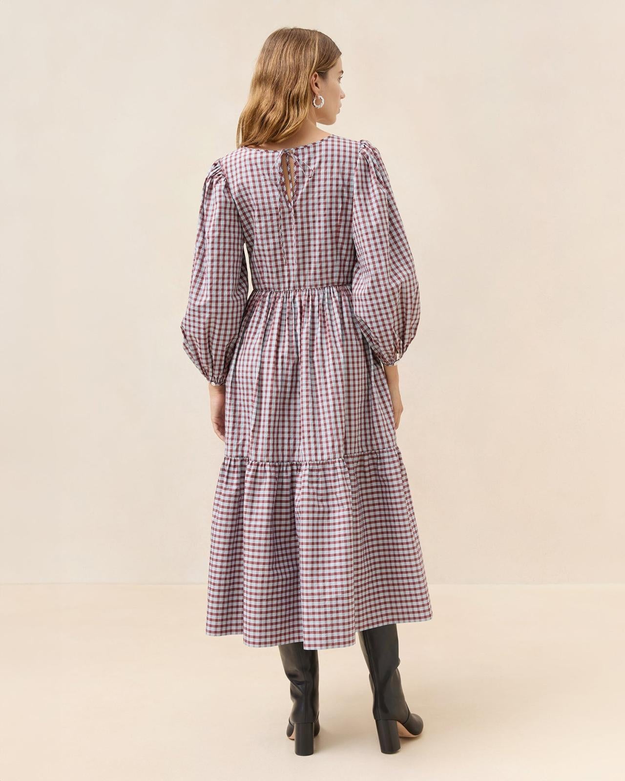 Loeffler Randall Ramina Blue/Maroon Plaid Dress | Women Dresses