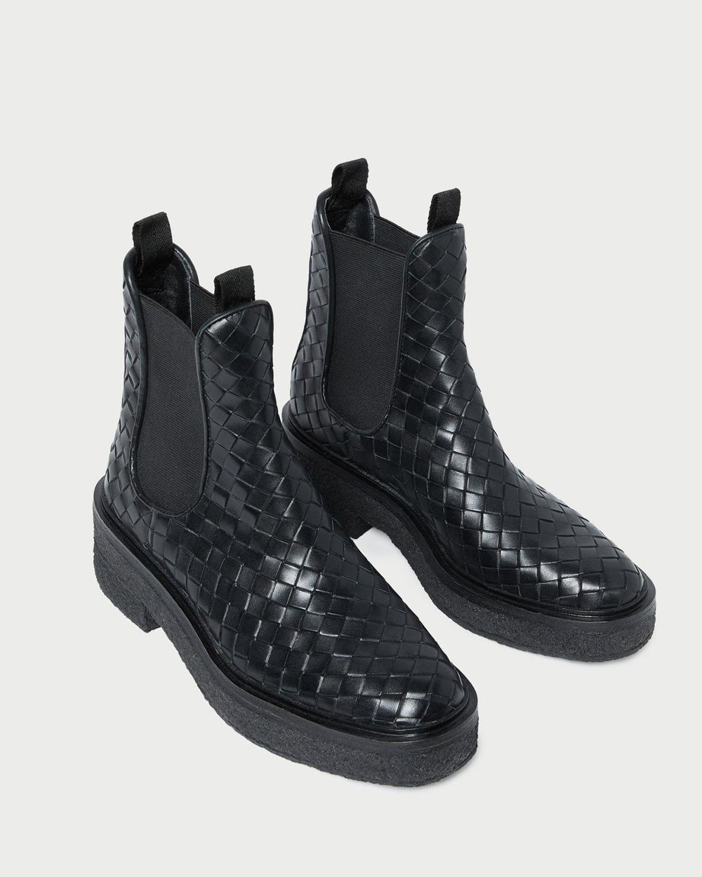 Loeffler Randall Raquel Black Woven Chelsea Boot | Women Boots