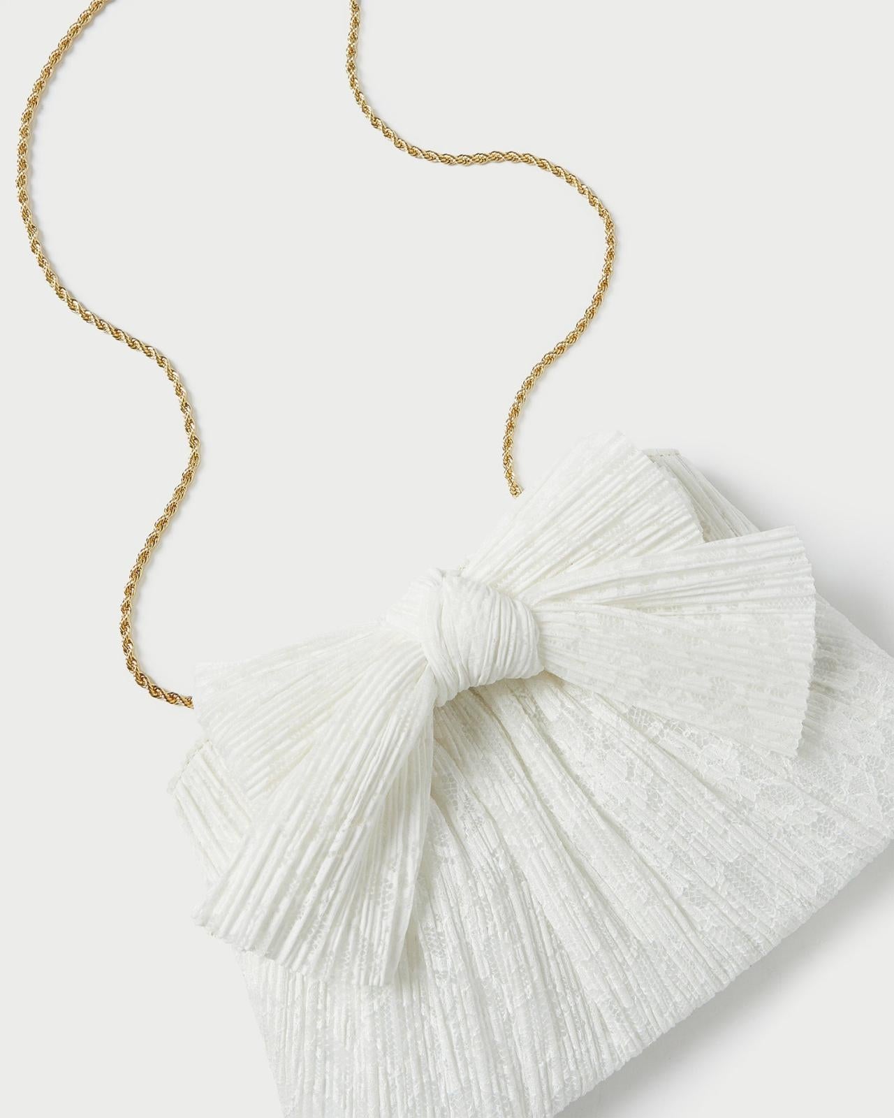 Loeffler Randall Rayne White Lace Bow Clutch L Clutches L Handbags | Women Clutches