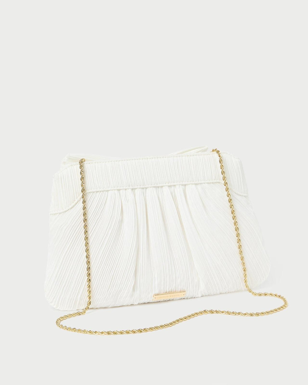 Loeffler Randall Rayne White Pleated Bow Clutch I Clutches I Handbags | Women Clutches