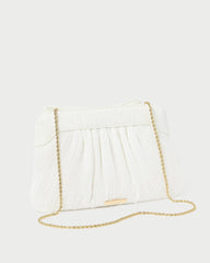 Loeffler Randall Rayne White Pleated Bow Clutch I Clutches I Handbags | Women Clutches