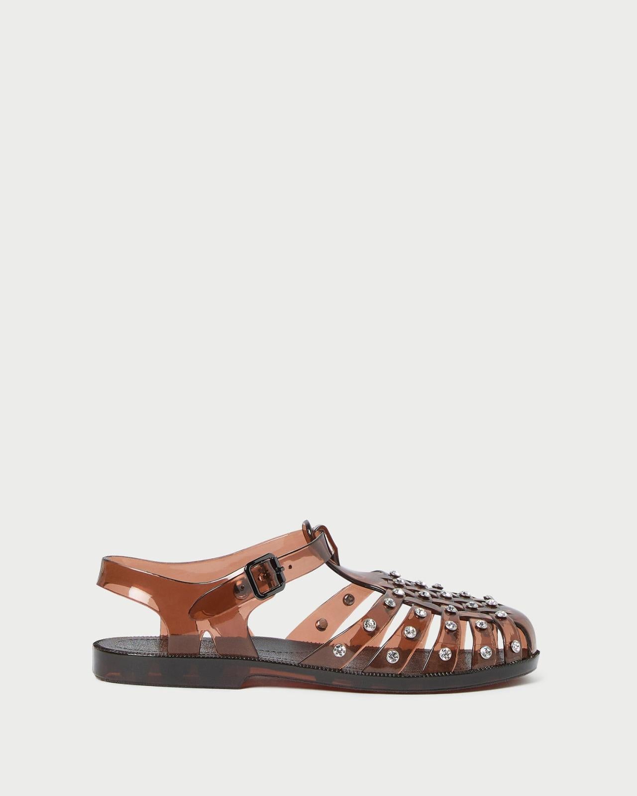 Loeffler Randall Rhys Brown Jelly Sandal | Women Flat Sandals