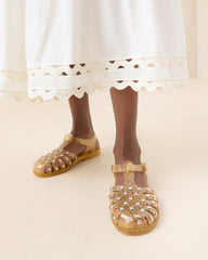 Loeffler Randall Rhys Champagne Glitter Jelly Sandal I Flat Sandals I Footwear | Women Flat Sandals