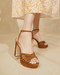 Loeffler Randall Rivka Cacao Knot Platform Sandal L Heeled Sandals L Footwear | Women Heeled Sandals