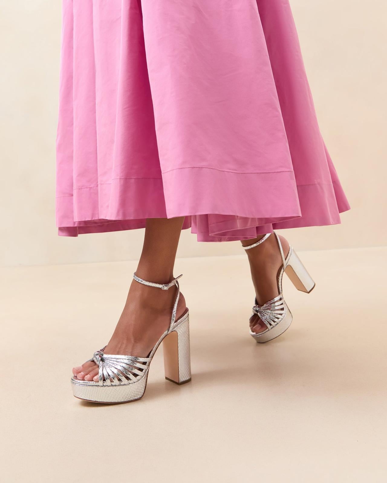 Loeffler Randall Rivka Silver Knot Platform Sandal L Heeled Sandals L Handbags | Women Heeled Sandals