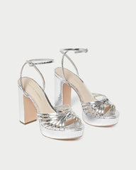 Loeffler Randall Rivka Silver Knot Platform Sandal L Heeled Sandals L Handbags | Women Heeled Sandals