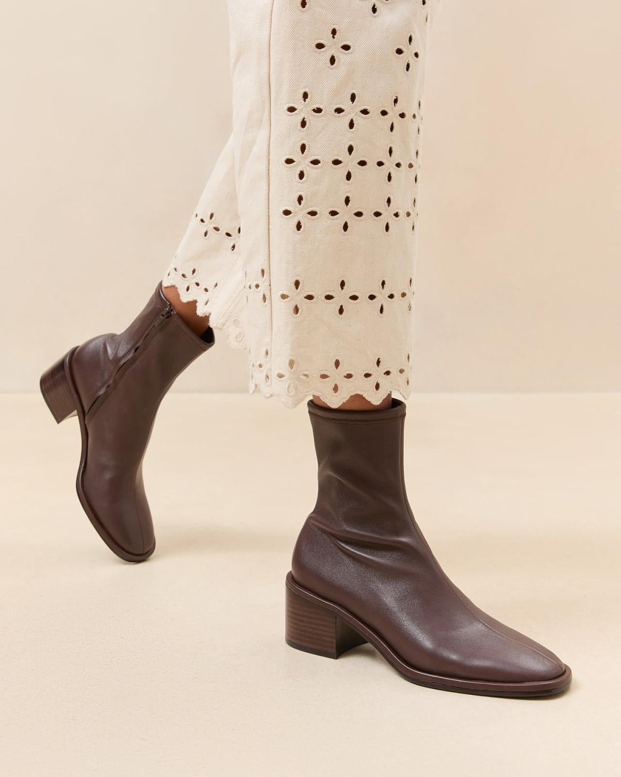 Loeffler Randall Roxy Espresso Block Heel Bootie | Women Boots