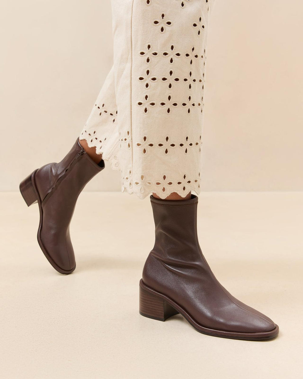 Loeffler Randall Roxy Espresso Block Heel Bootie | Women Boots