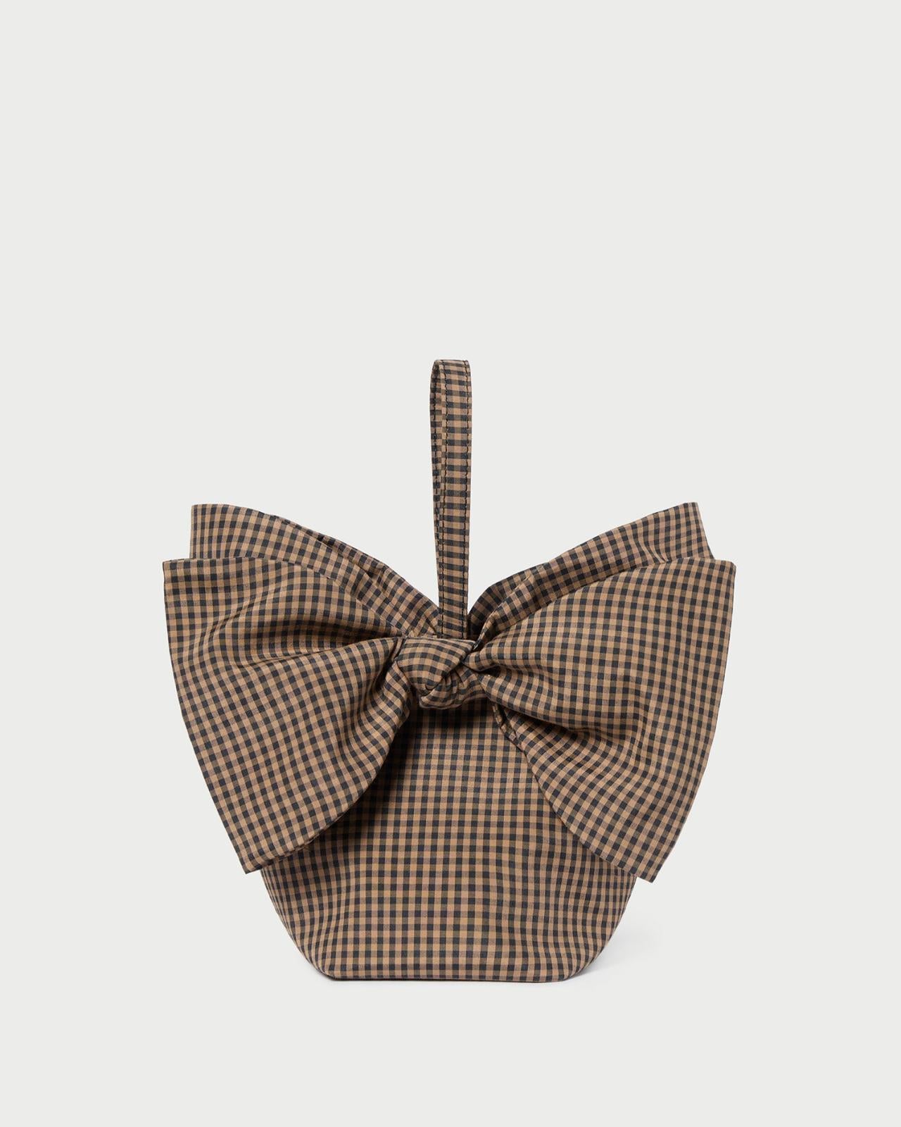 Loeffler Randall Ruby Brown/Black Check Bow Bag | Women Clutches