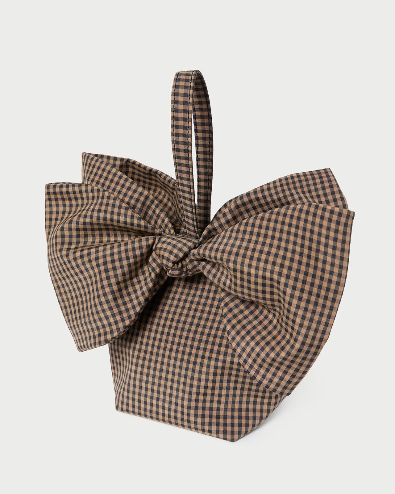 Loeffler Randall Ruby Brown/Black Check Bow Bag | Women Clutches