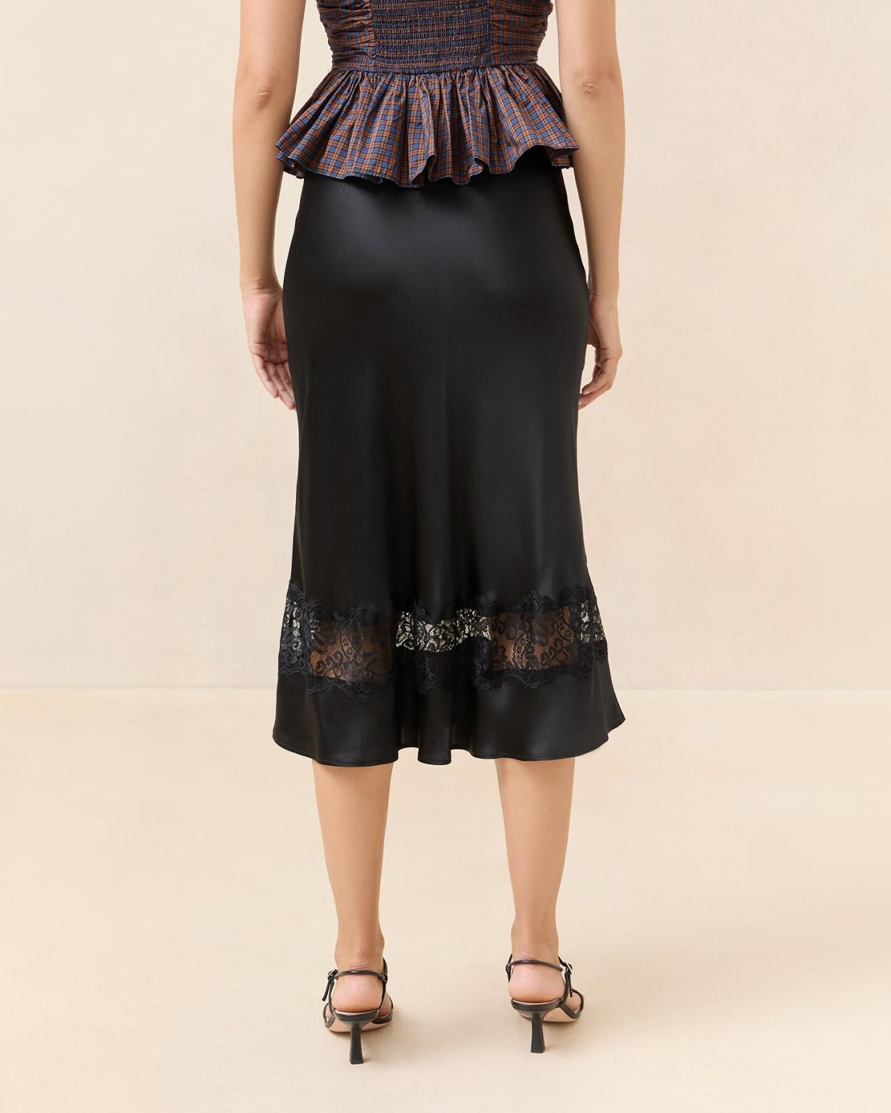 Loeffler Randall Saskia Black Silk Skirt | Women Bottoms