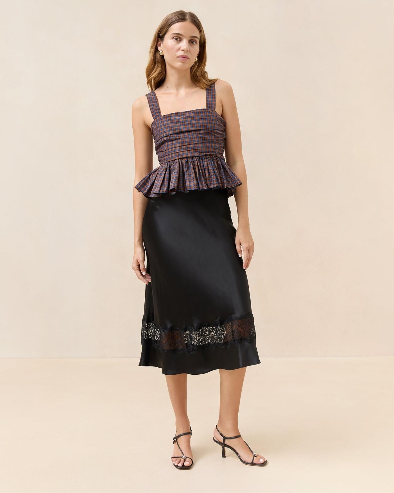Loeffler Randall Saskia Black Silk Skirt | Women Bottoms