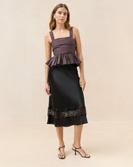 Loeffler Randall Saskia Black Silk Skirt | Women Bottoms
