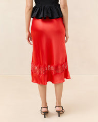 Loeffler Randall Saskia Red Silk Skirt | Women Bottoms