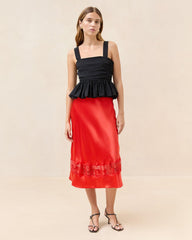 Loeffler Randall Saskia Red Silk Skirt | Women Bottoms