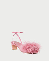 Loeffler Randall Senna Rose Satin/Feather Sandal | Women Heeled Sandals