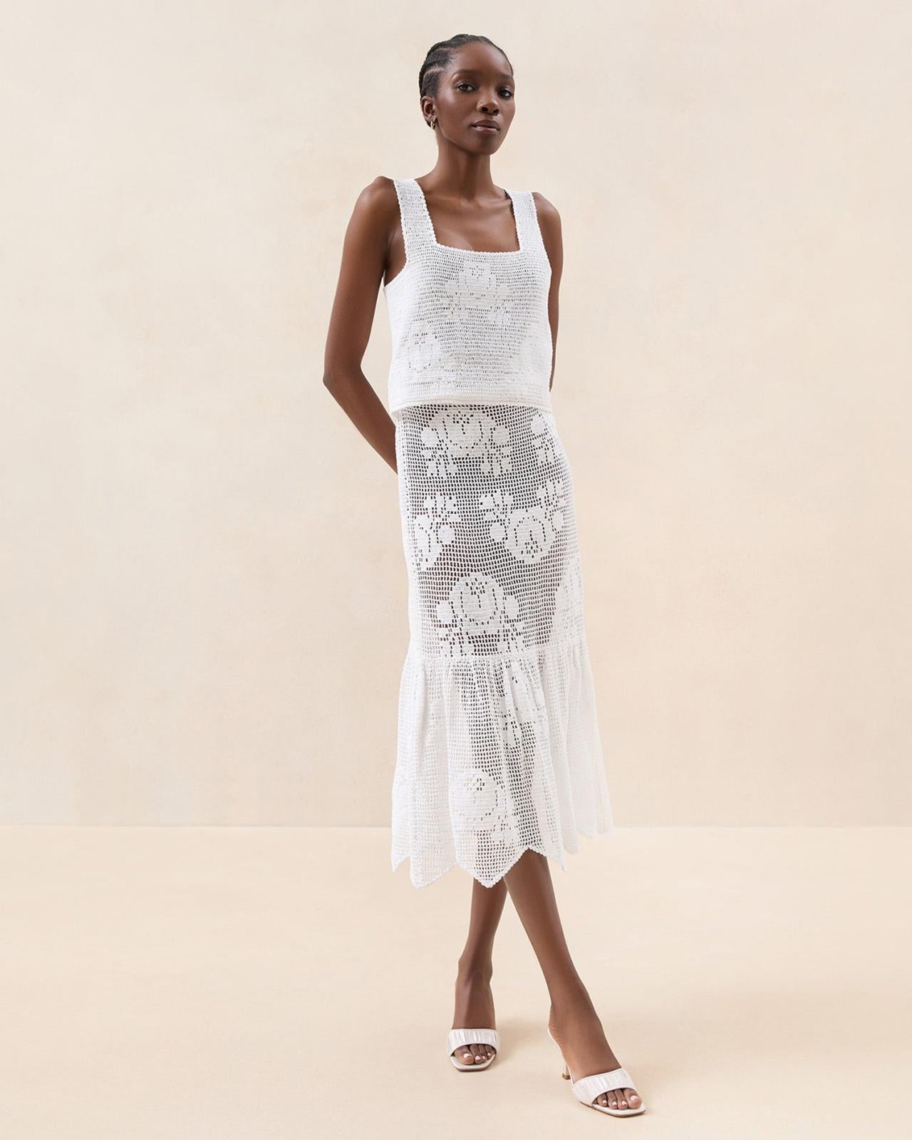 Loeffler Randall Sullivan Cream Crochet Skirt I Bottoms I Apparel | Women Bottoms