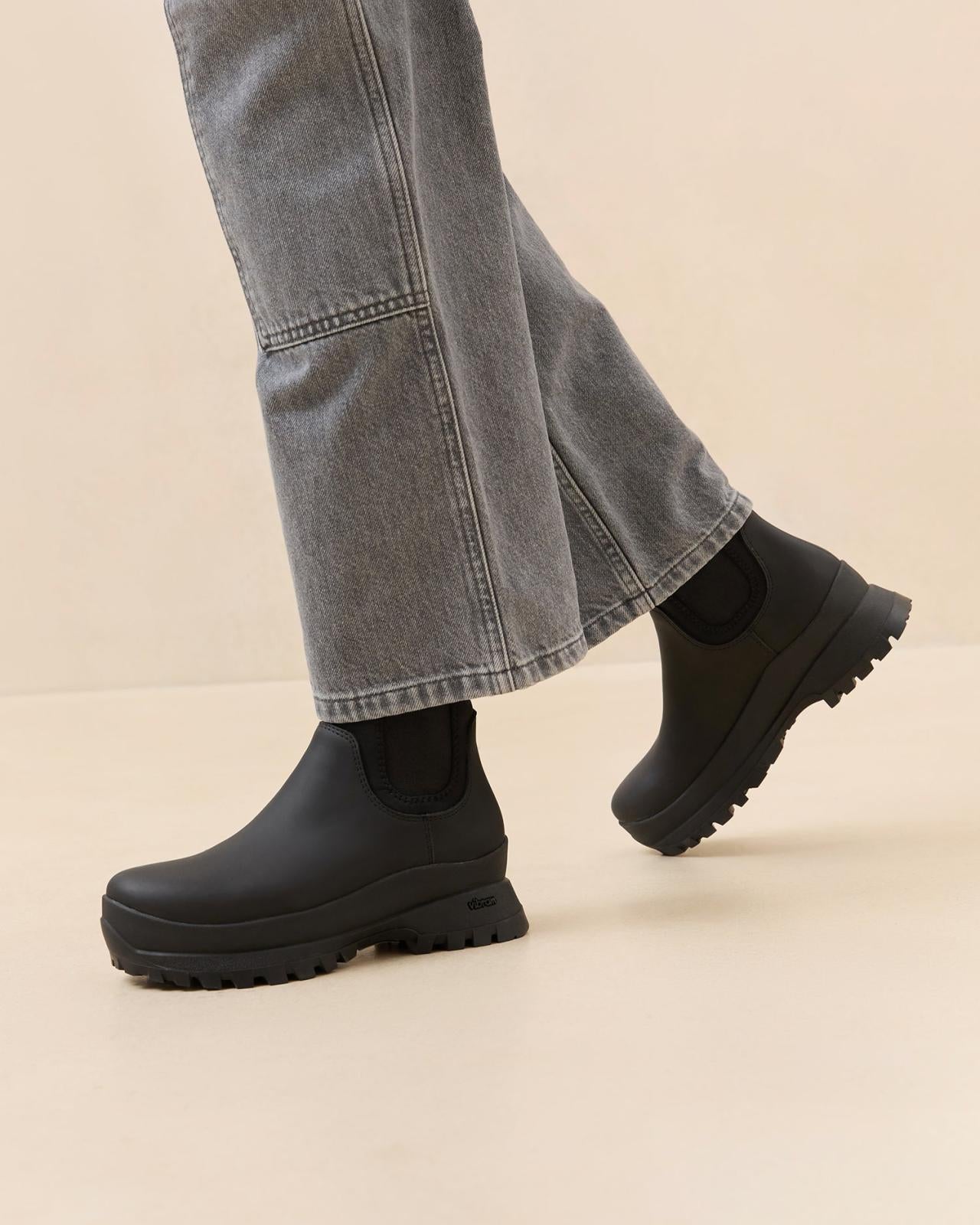 Loeffler Randall Tara Black Leather Weather Boot | Women Boots