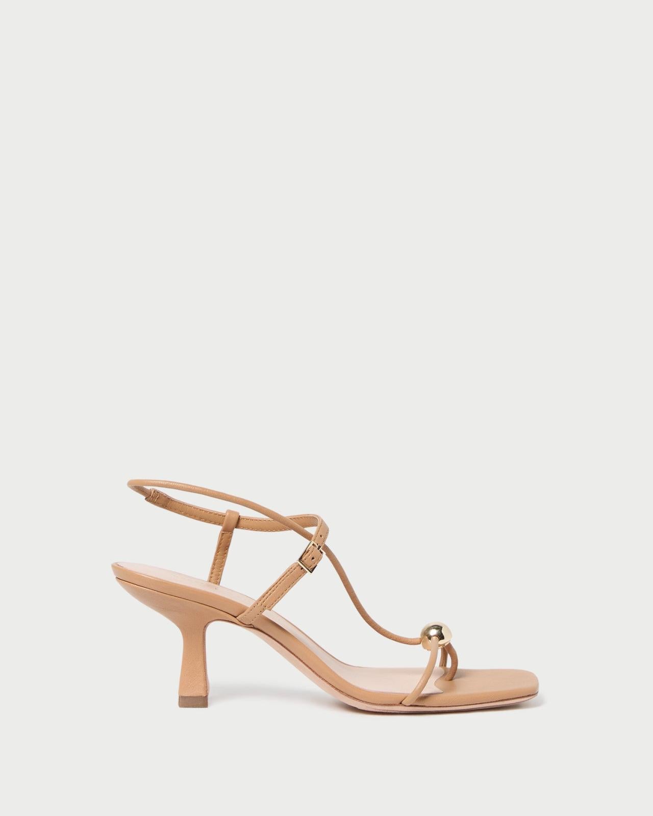 Loeffler Randall Triana Dune Leather Mid-Heel Sandal I Heeled Sandals I Footwear | Women Heeled Sandals