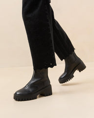 Loeffler Randall Trixie Black Leather Zip Boot | Women Boots