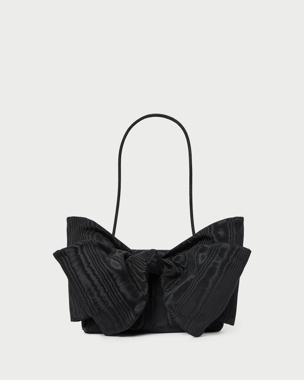Loeffler Randall Valerie Black Moiré Bow Clutch | Women Shoulder Bags