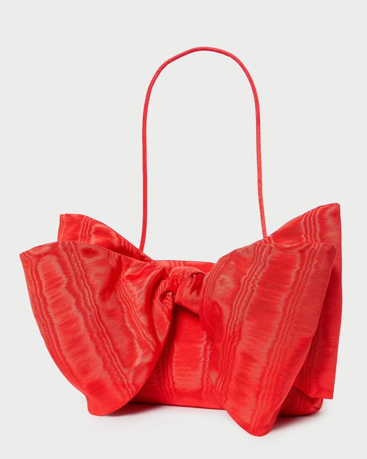 Loeffler Randall Valerie Red Moiré Bow Clutch | Women Clutches