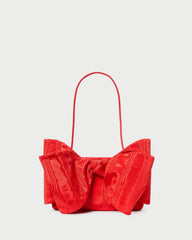 Loeffler Randall Valerie Red Moiré Bow Clutch | Women Shoulder Bags