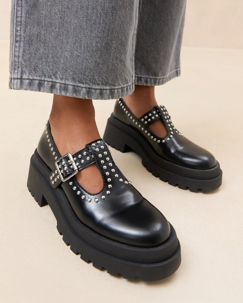 Loeffler Randall Verona Black/Silver Mary Jane | Women Flats &amp; Loafers