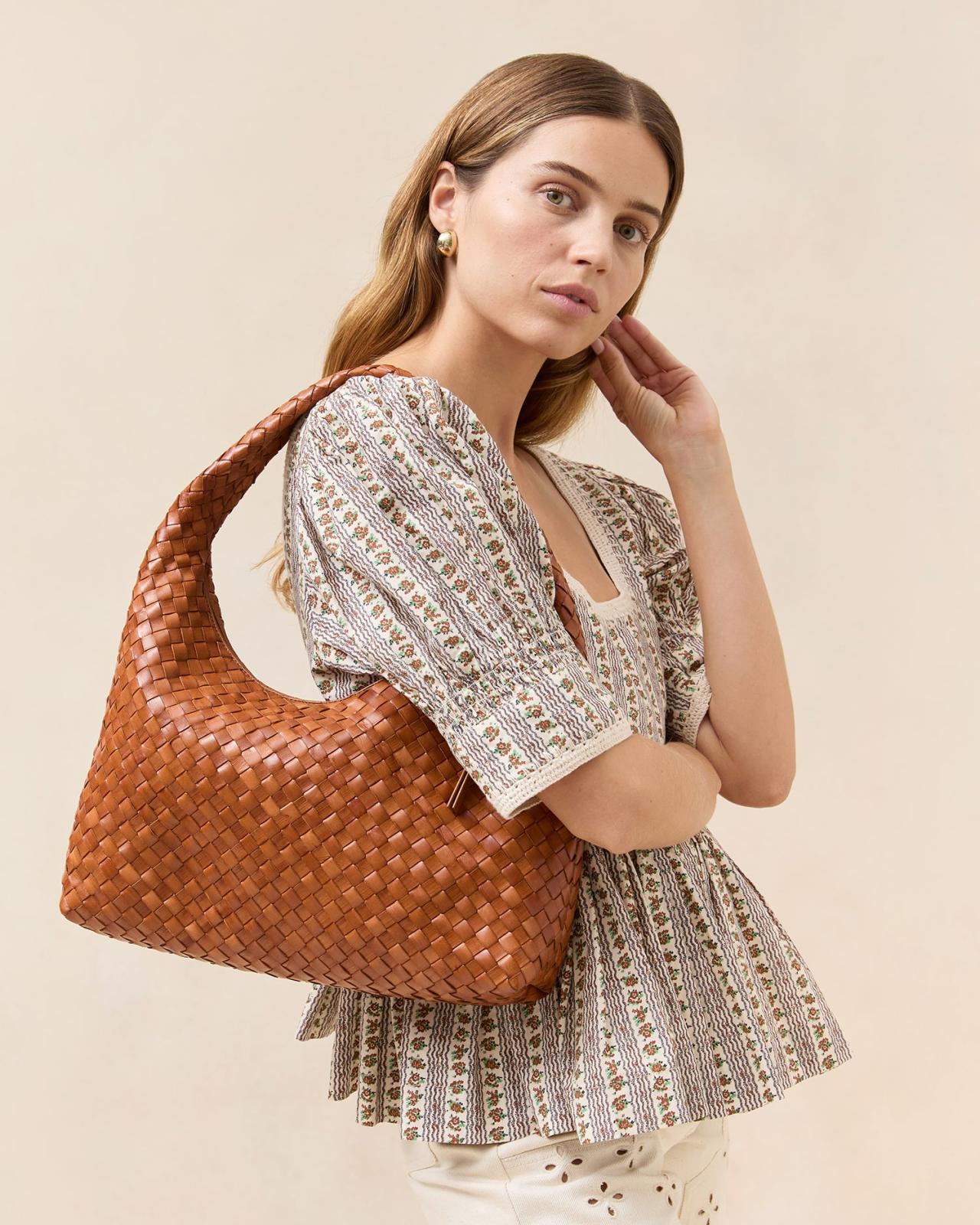 Loeffler Randall Willow Timber Woven Leather Hobo | Women Shoulder Bags