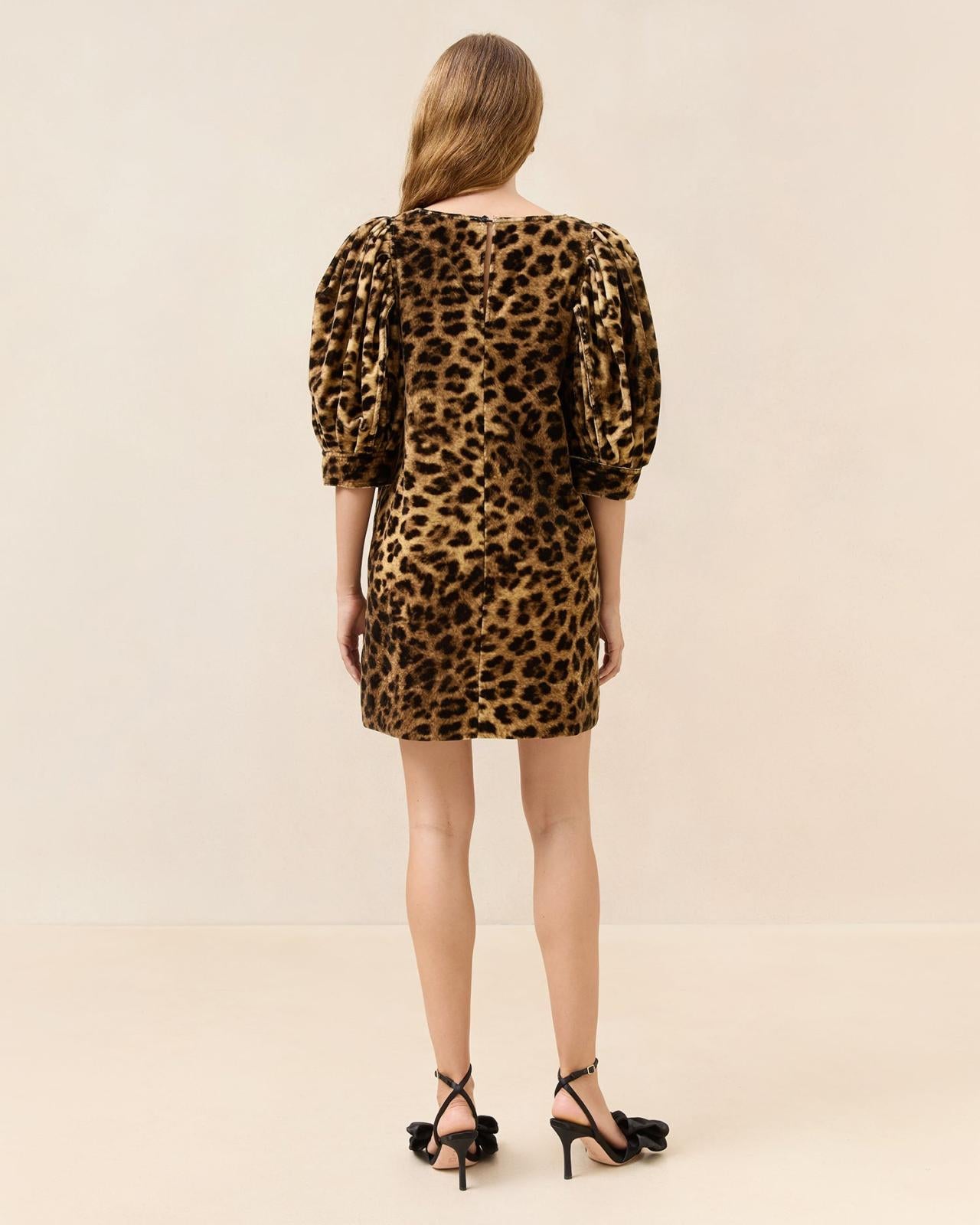 Loeffler Randall Willy Leopard Velvet Mini Dress | Women Dresses