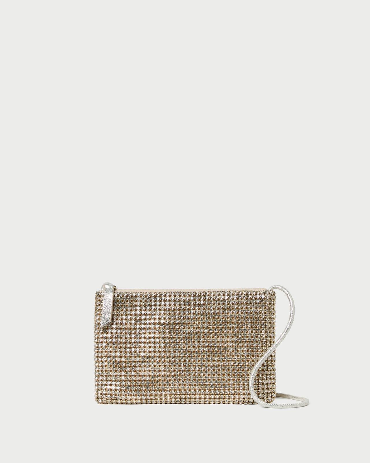 Loeffler Randall Yasmine Gold Diamanté Crossbody | Women Crossbodies